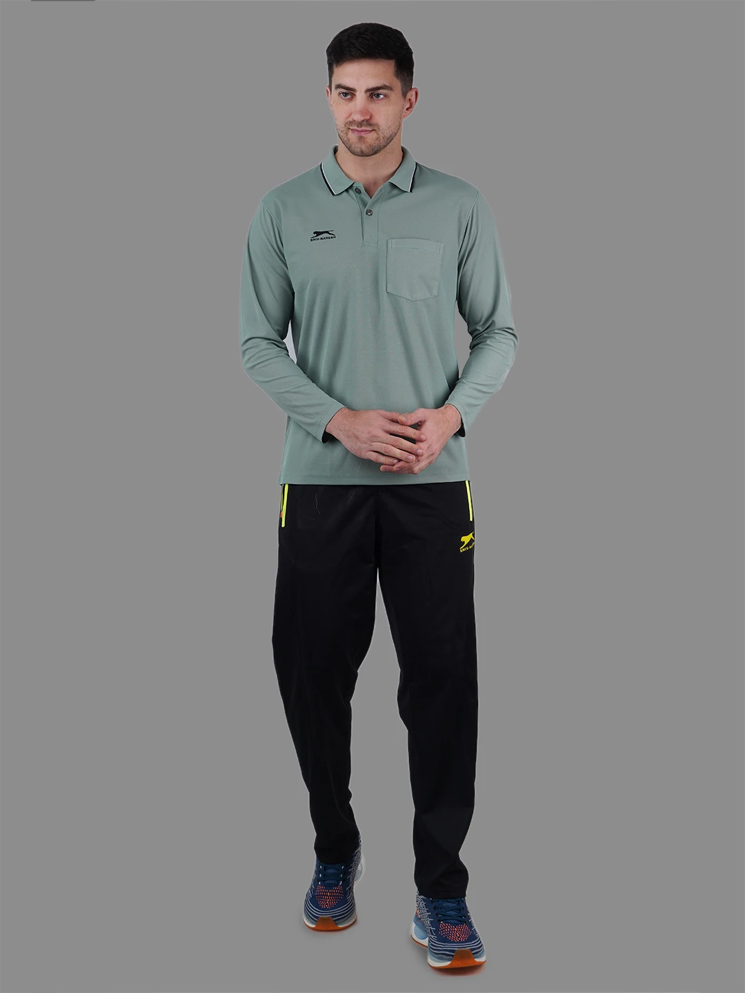 full sleeve polo shirt green