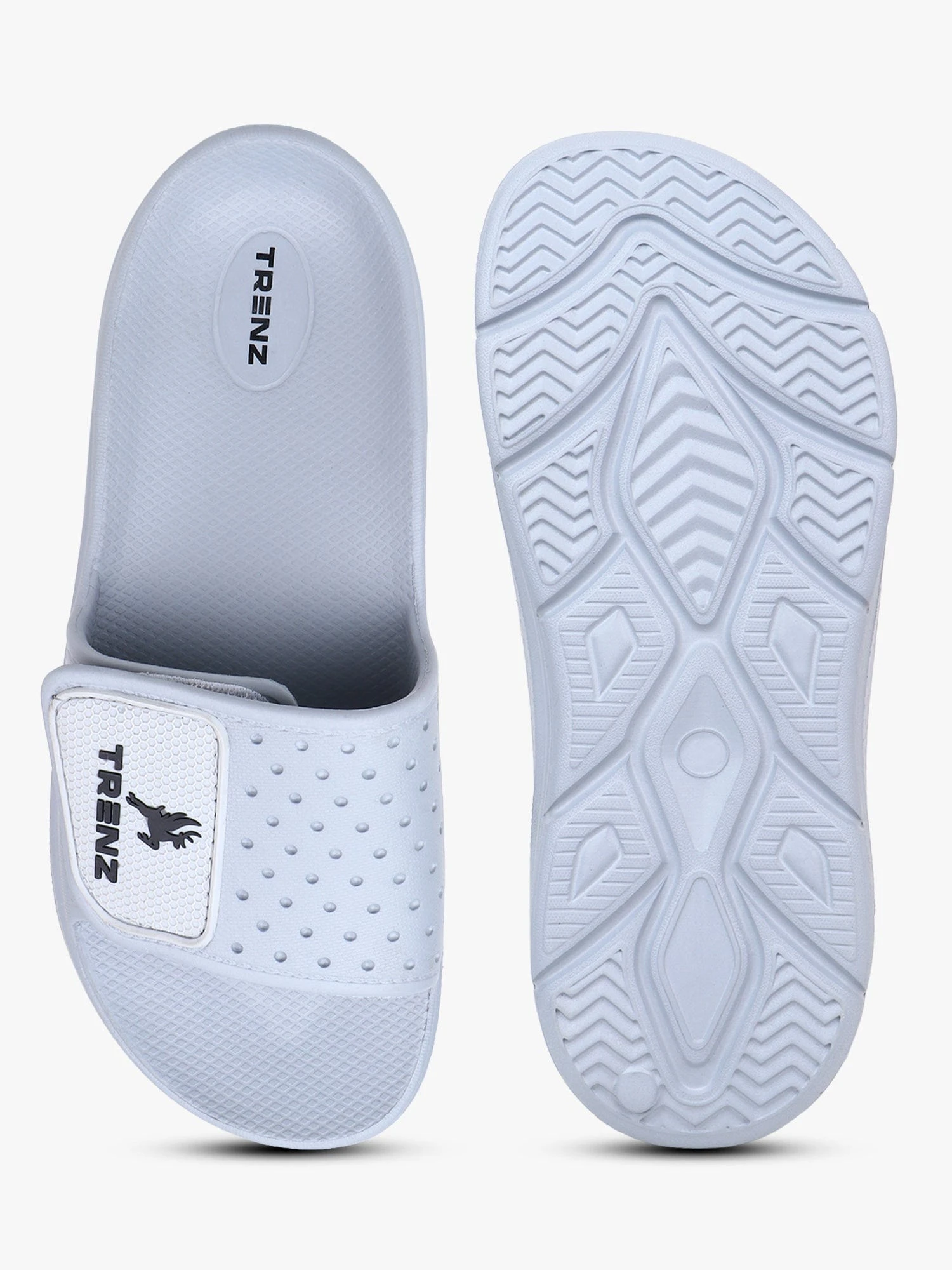 Light grey slip-on slippers for men