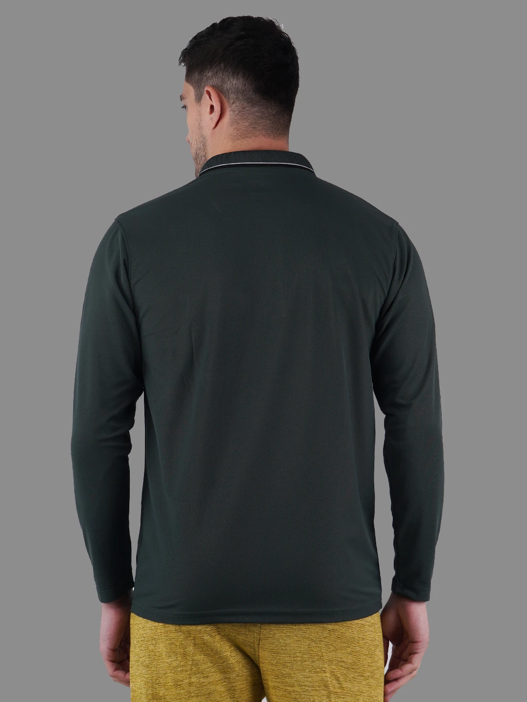 full sleeve polo shirt olive