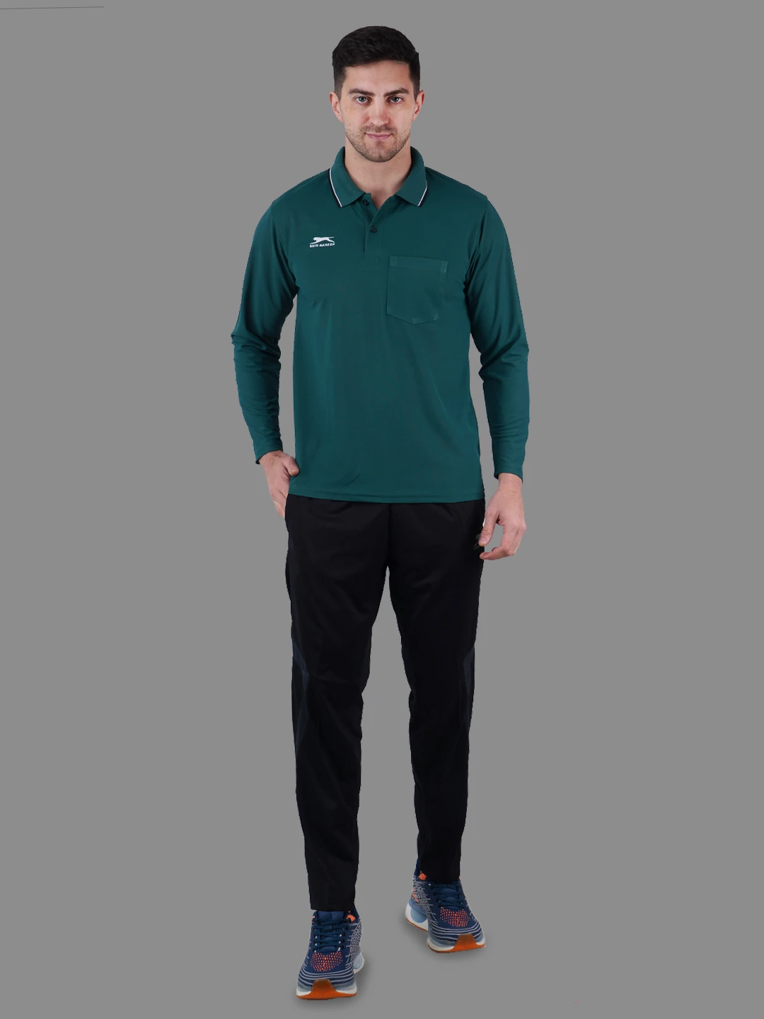 full sleeve polo shirt green