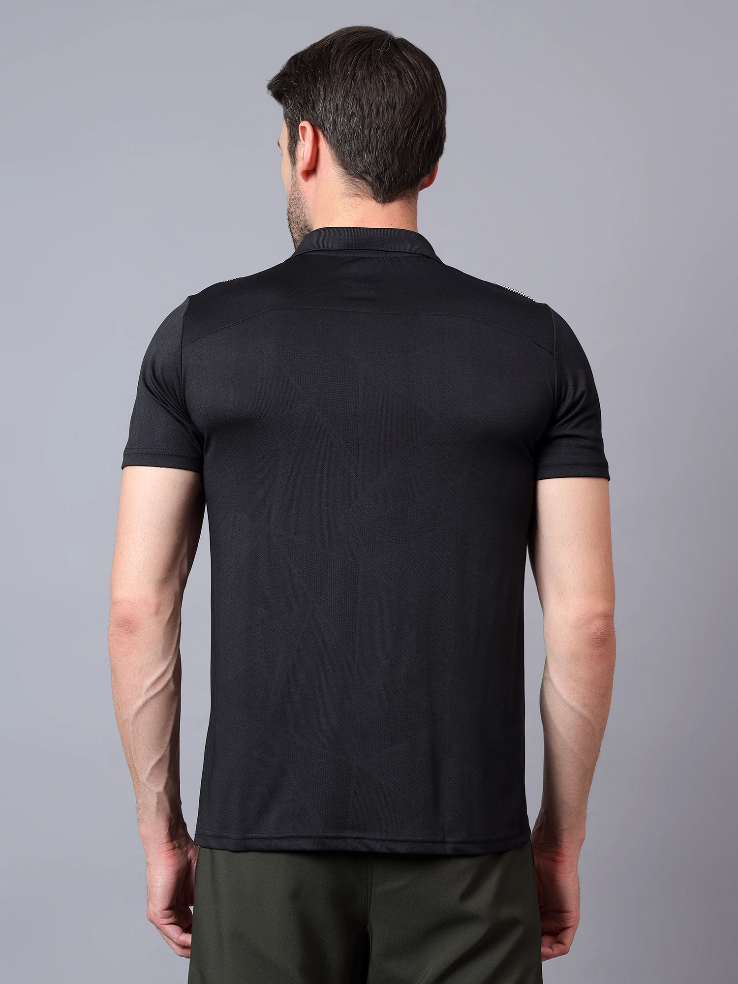 performance polo tee black