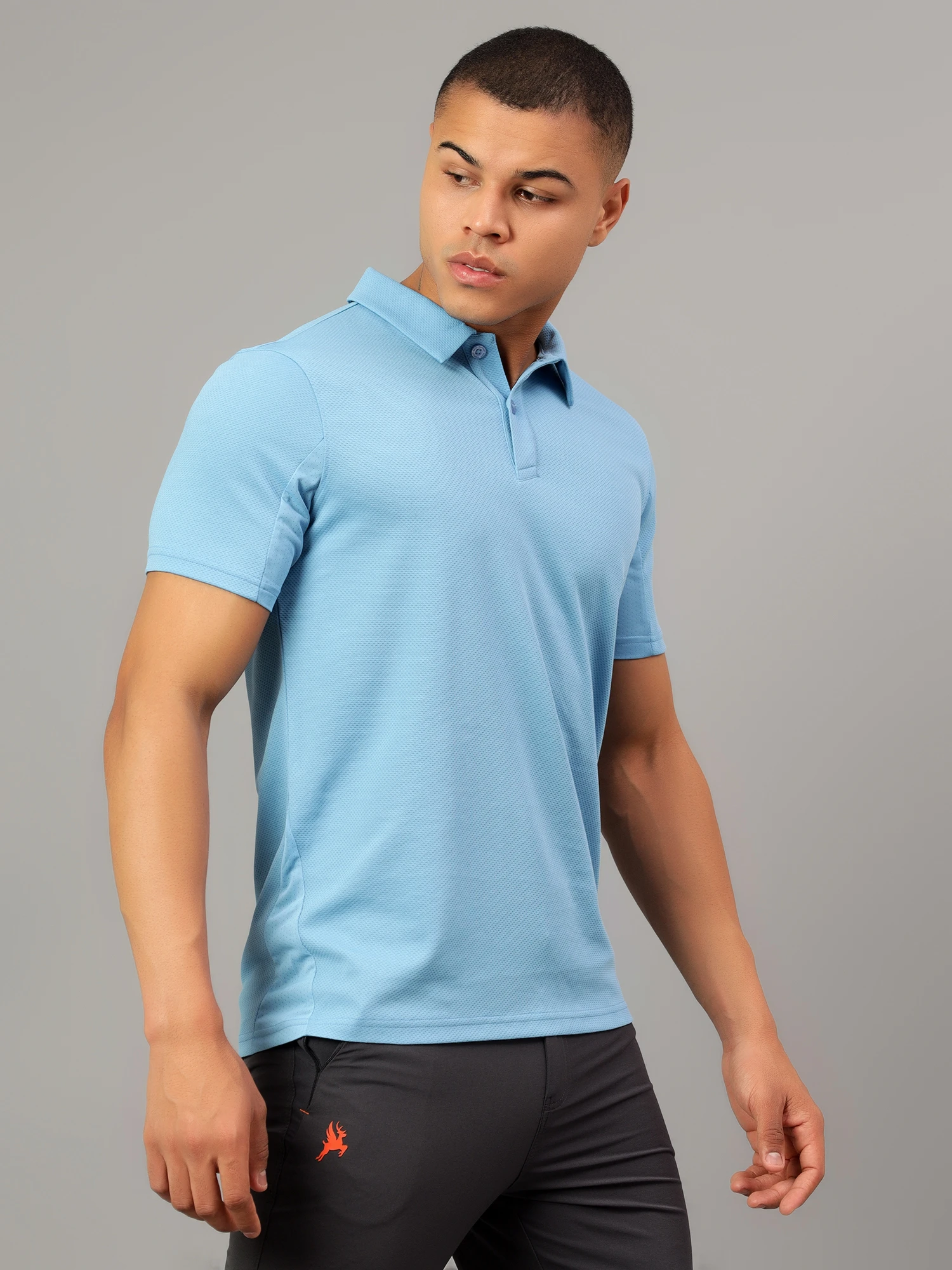 performance polo t shirt blue