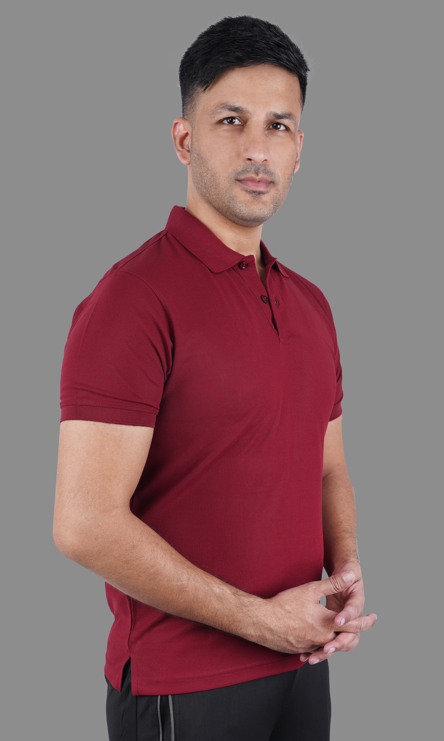 classic polo t shirt maroon