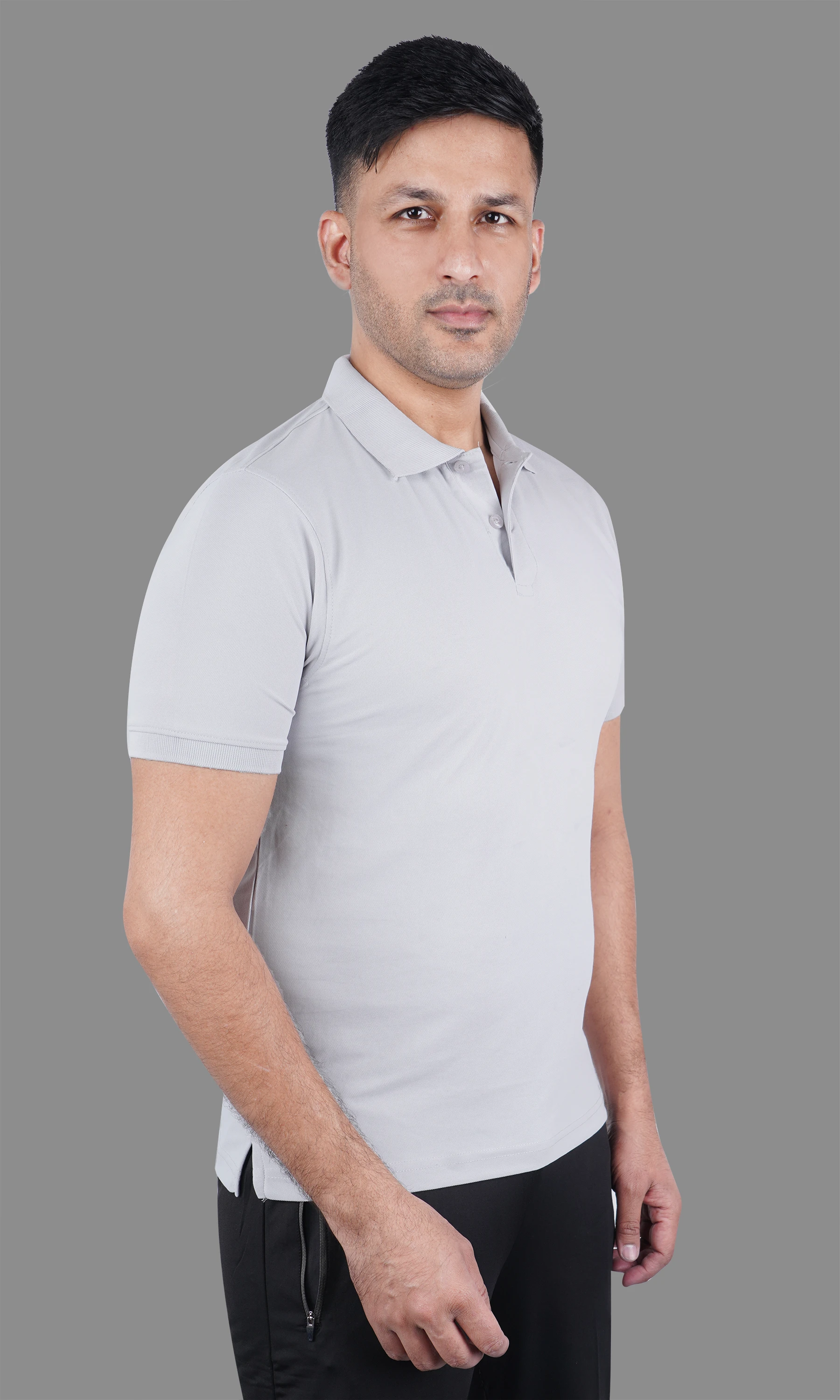 classic polo t shirt grey