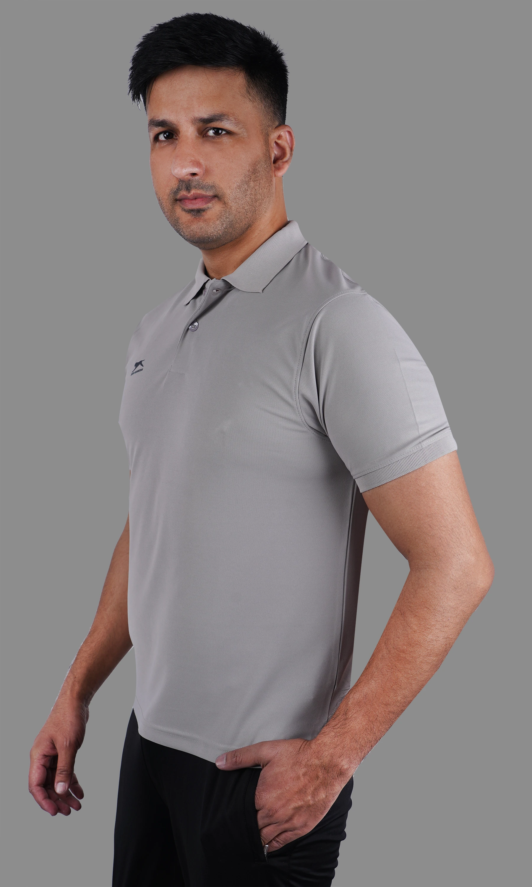 classic polo t shirt grey