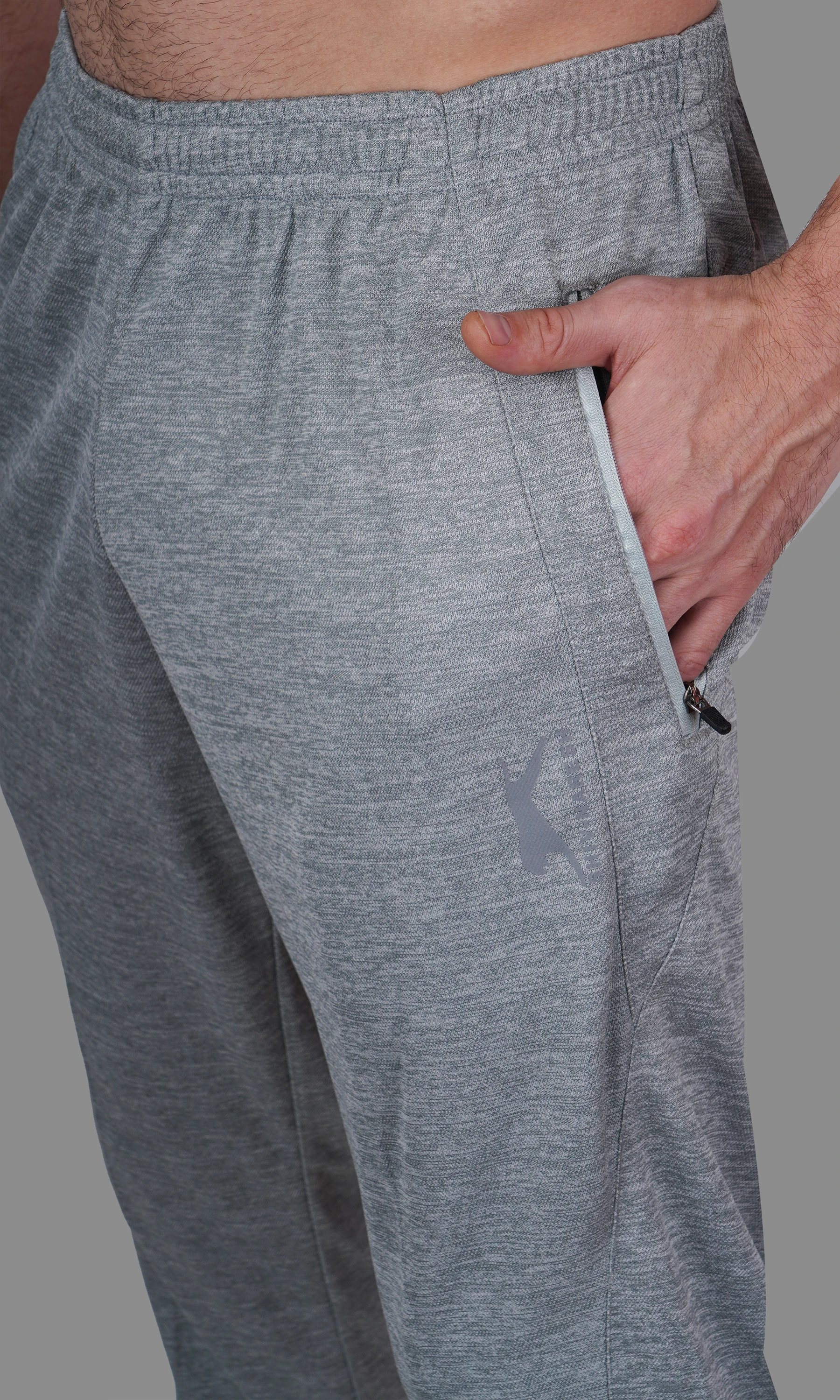 grey track pants zipper