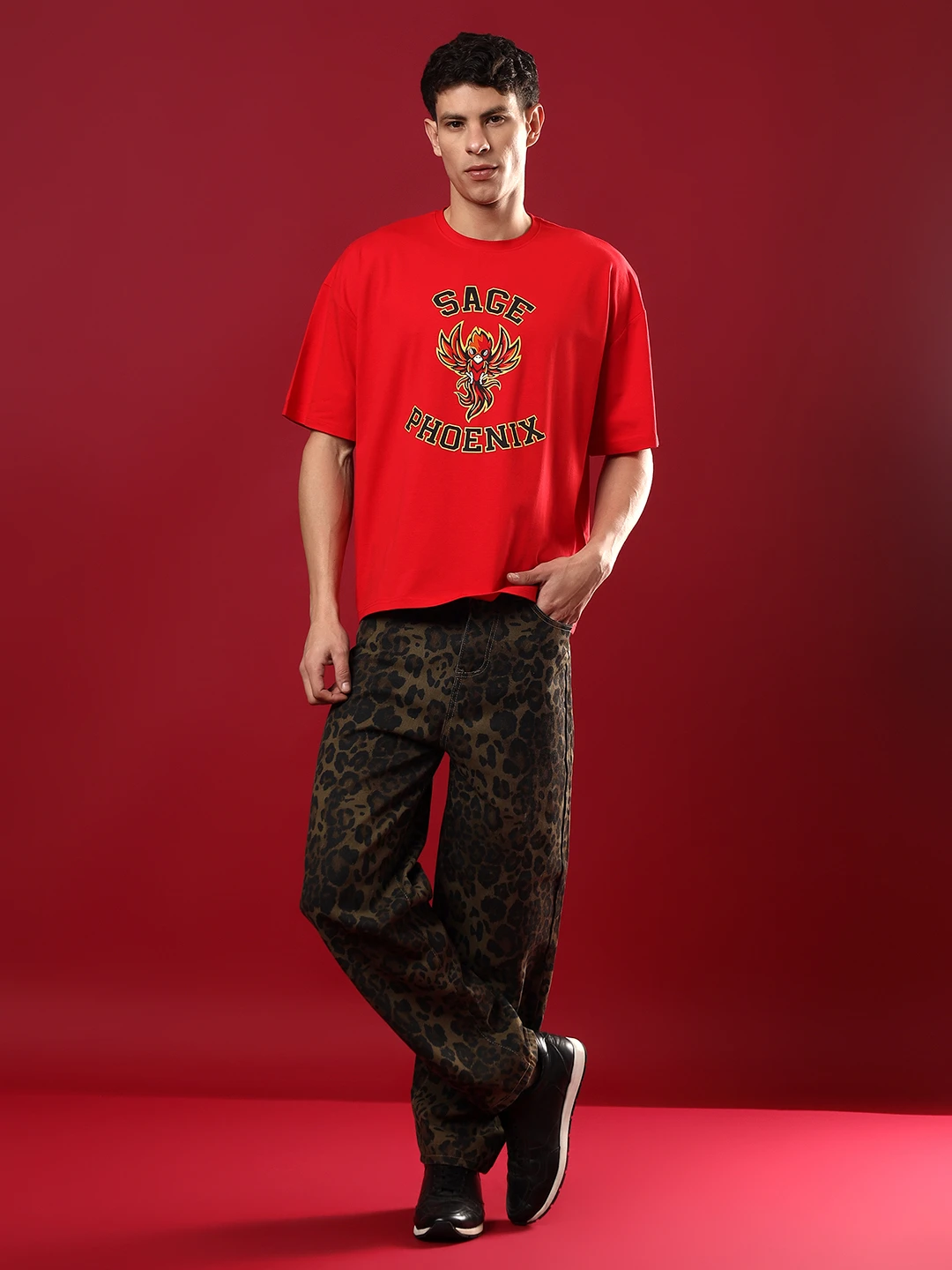oversized red t shirt