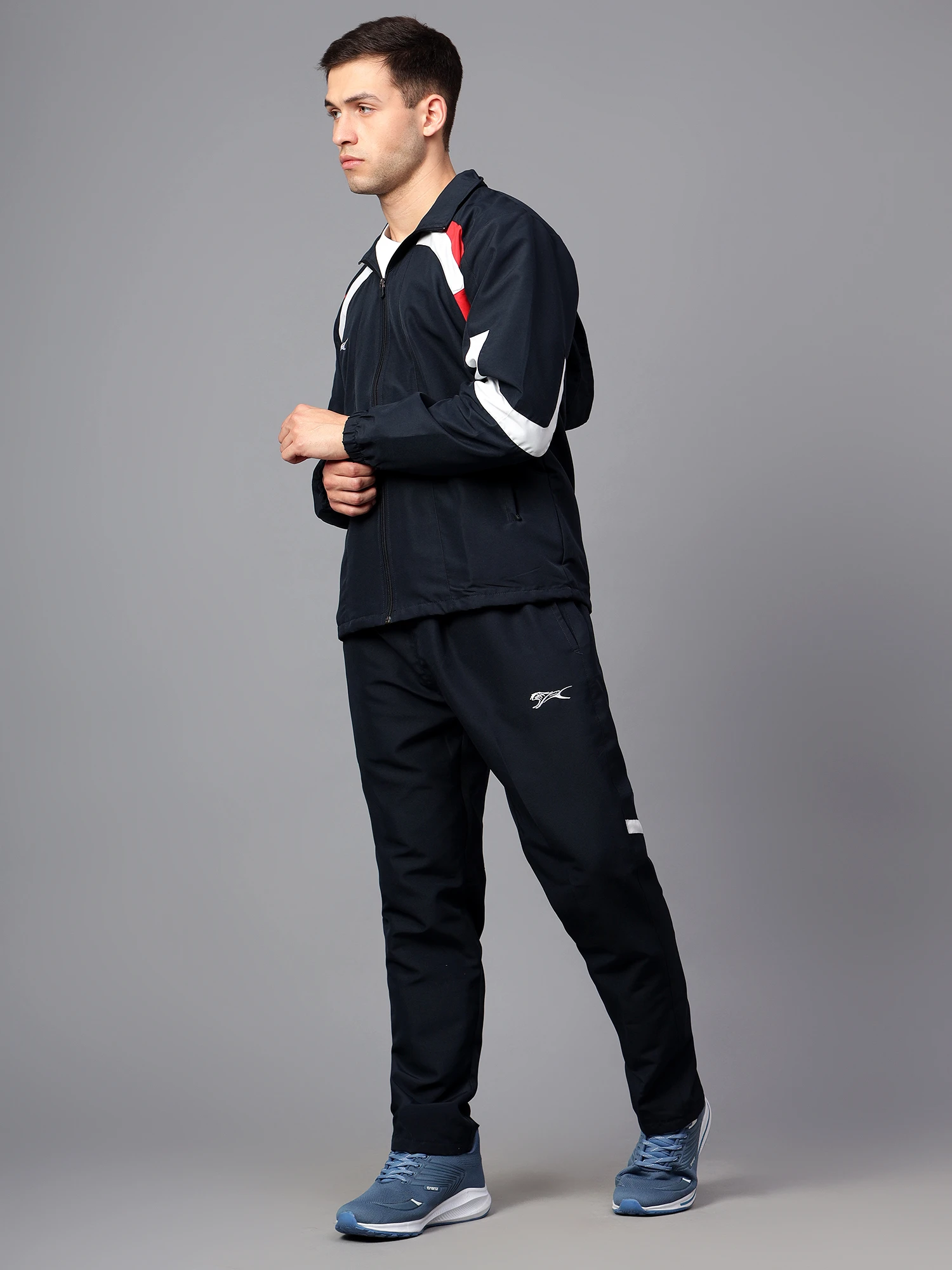Shivnaresh Training Navy Blue & Red Track Suit for men