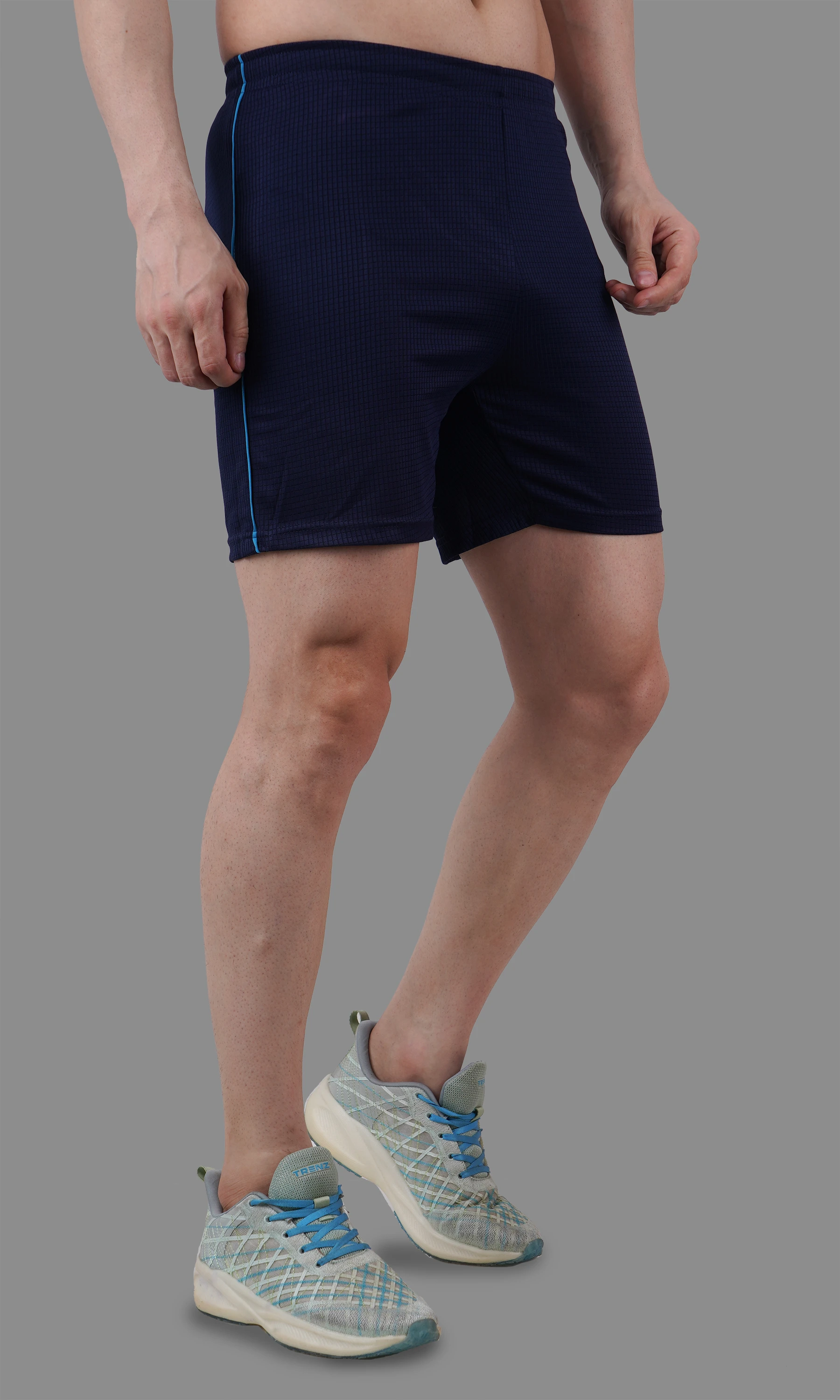 football shorts navy cyan