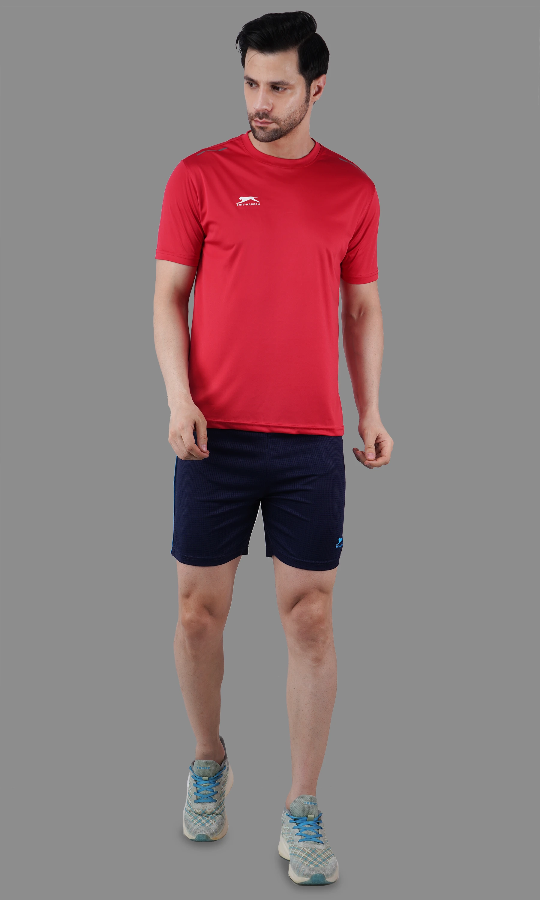 football shorts navy cyan