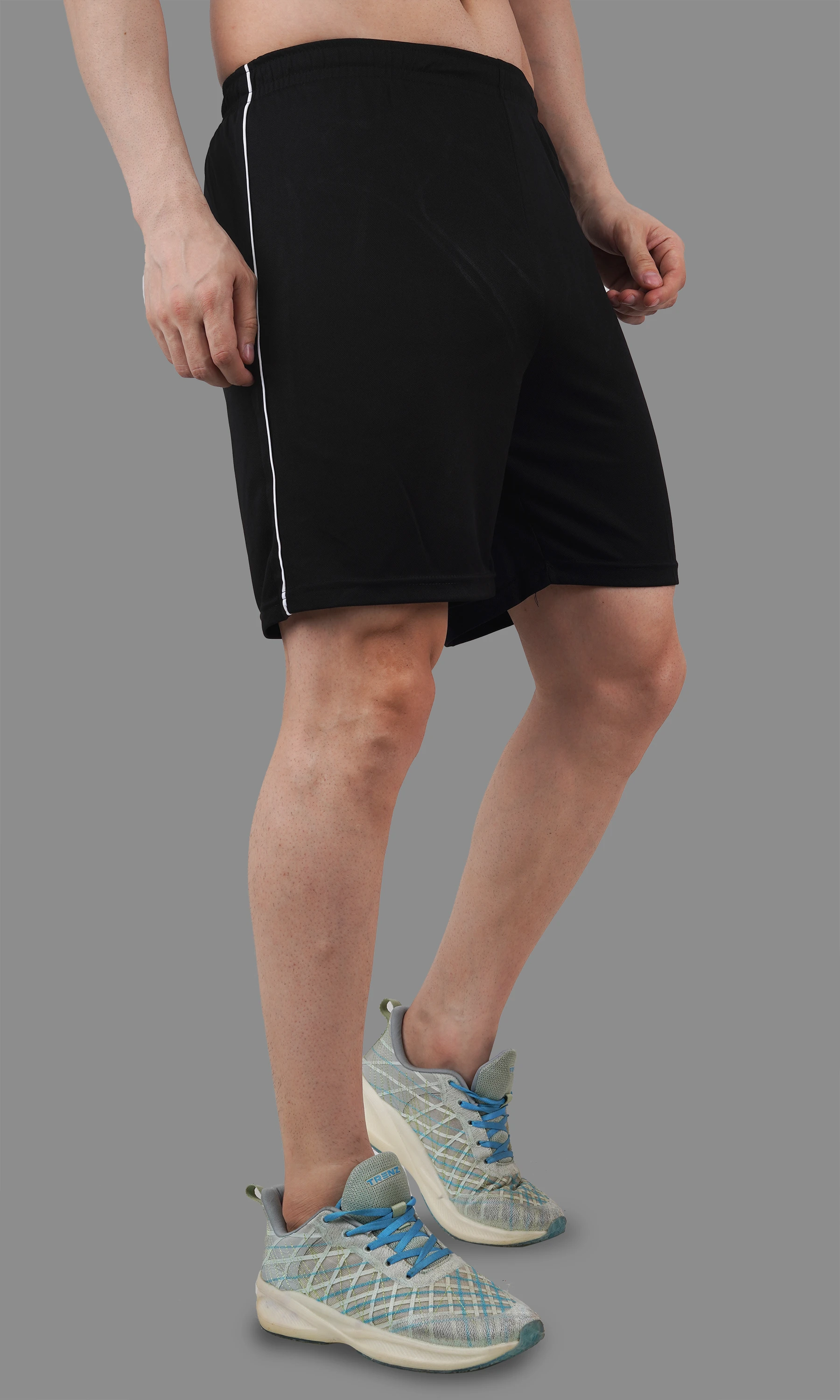football shorts black white