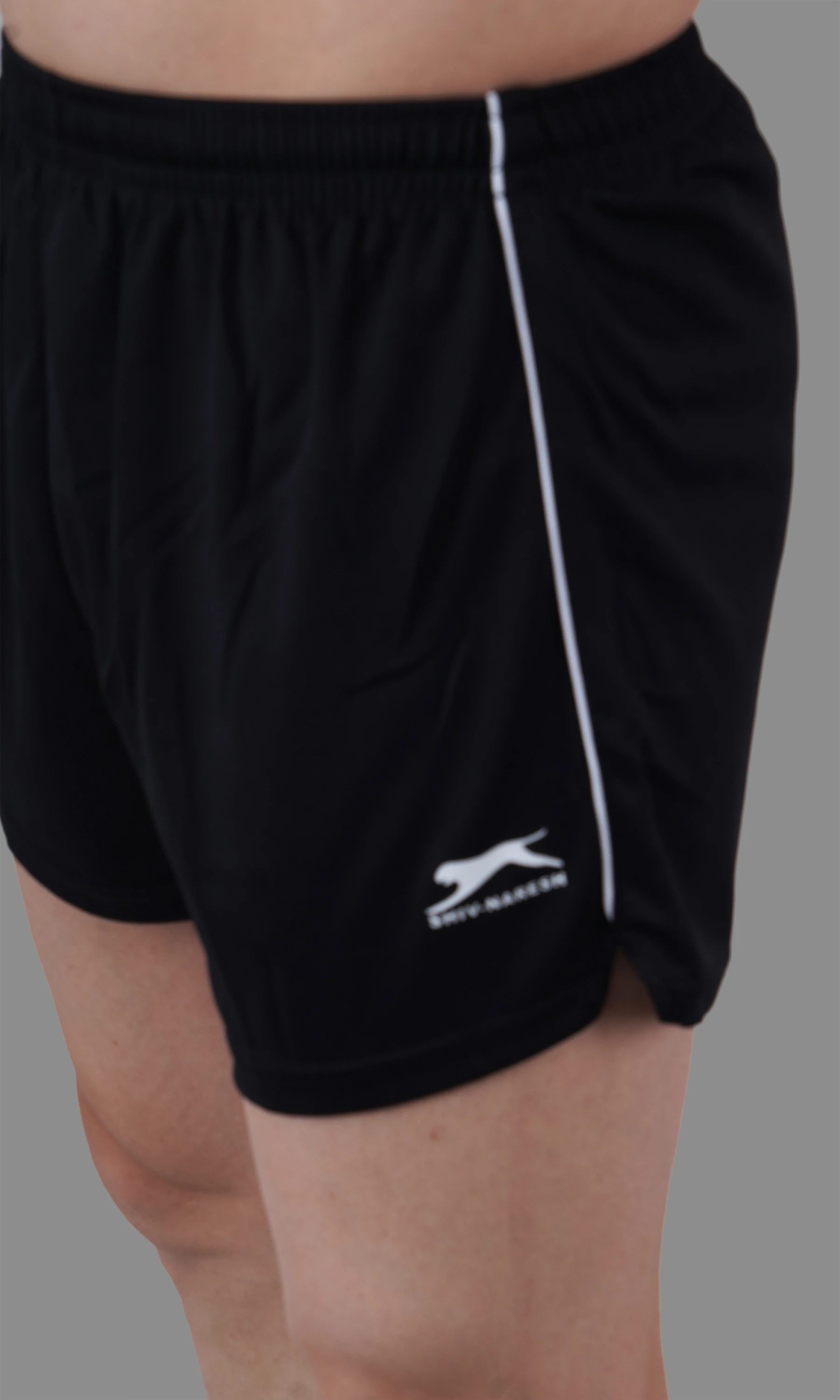 athletic shorts black white
