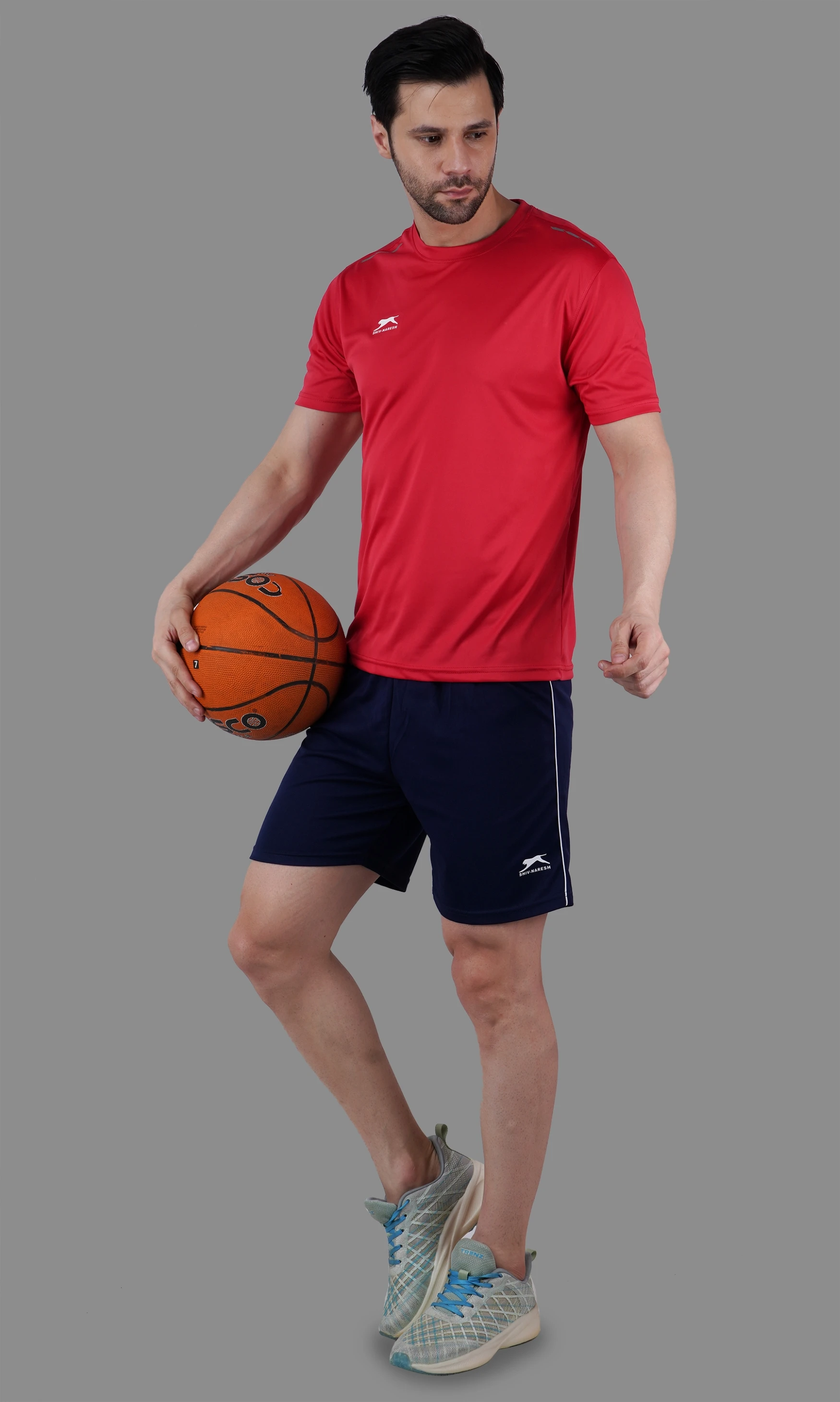 athletic shorts navy white